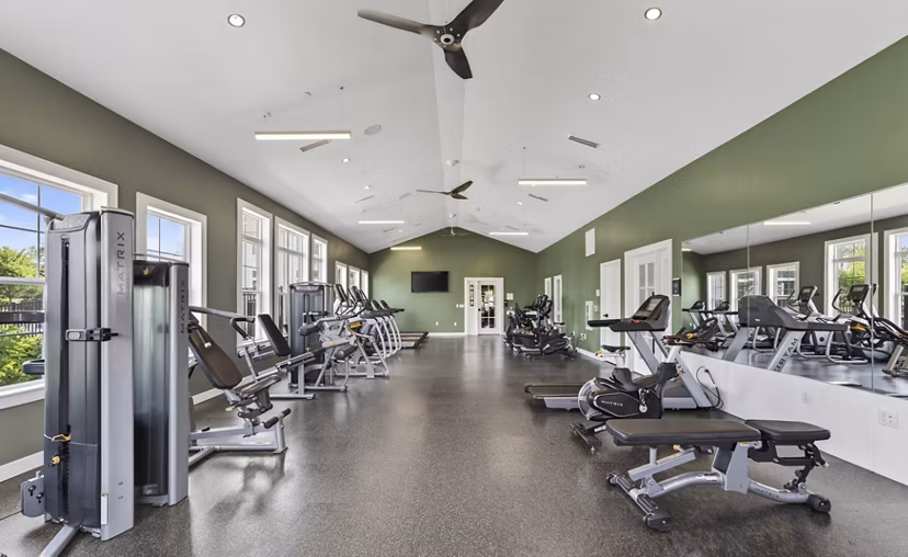 fitness center at The Madison at Marshfield Apartments