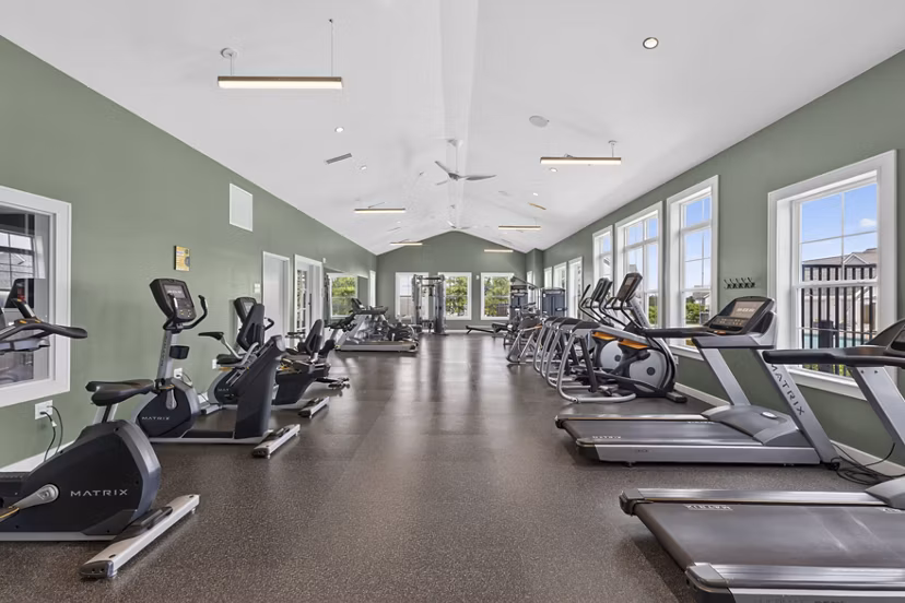 fitness center at The Madison at Marshfield Apartments