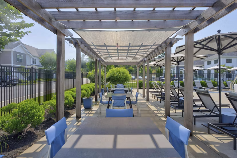 patio at The Madison at Marshfield Apartments