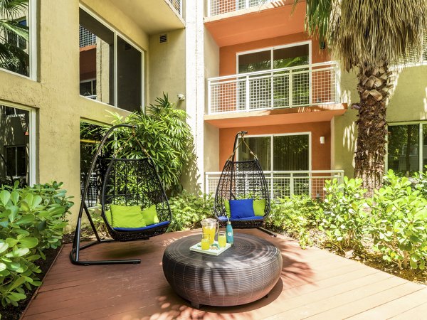 Patio at The Manor at City Place Apartments