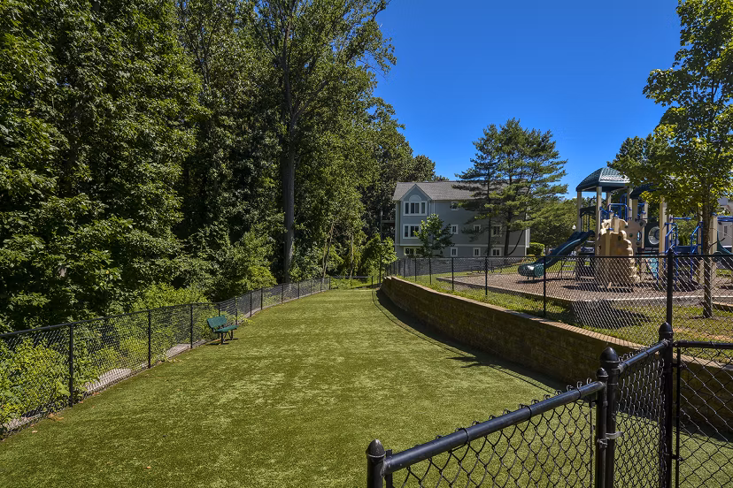 Orchard Park Apartments: Contemporary mid-rise building with lush landscaping in suburban community