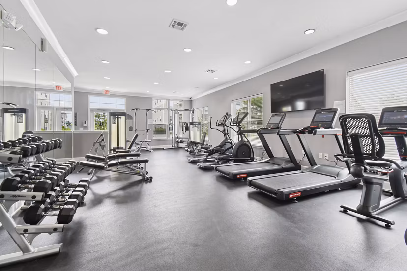 fitness center at The Park at Walnut Ridge Apartments