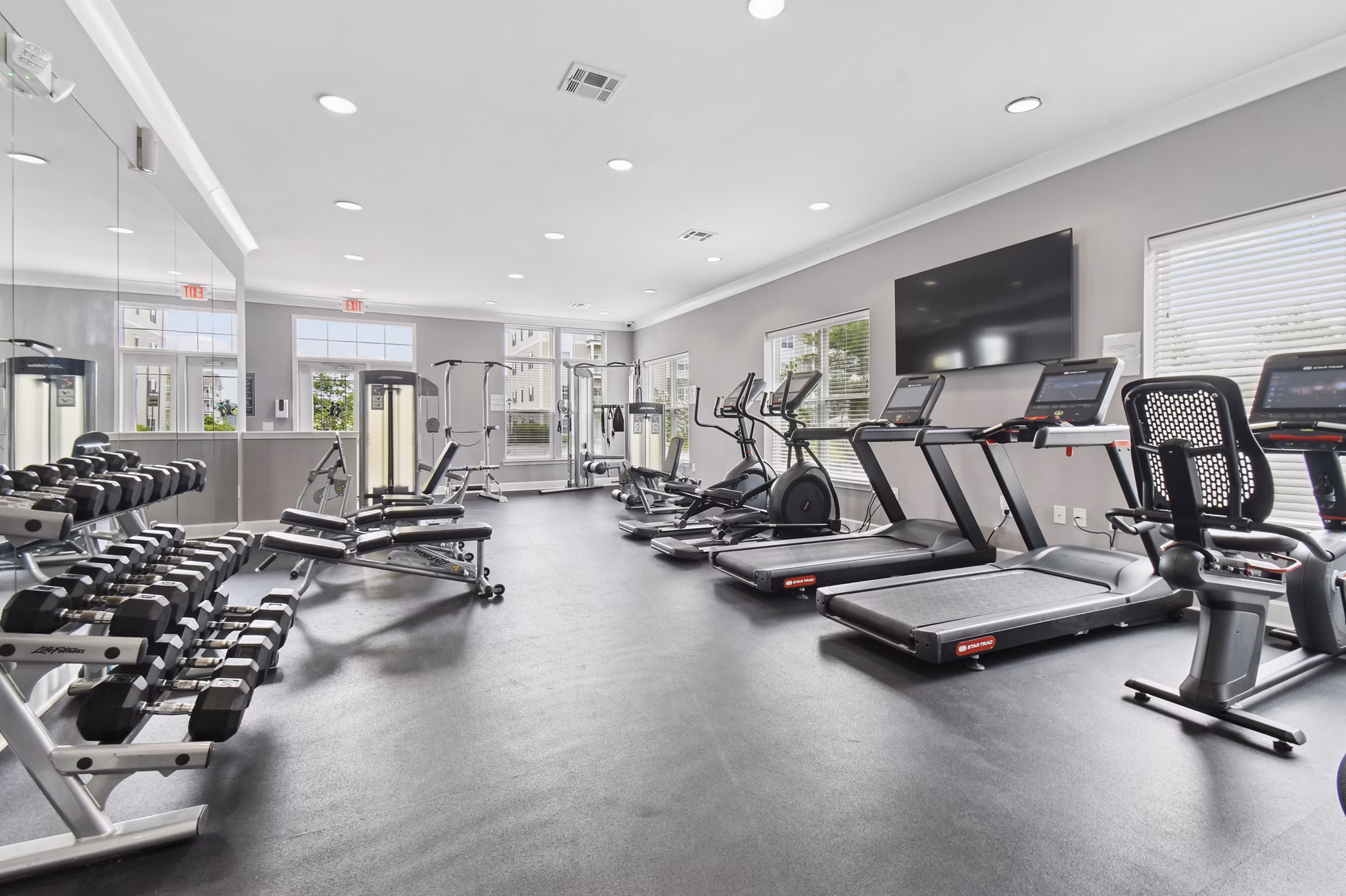 fitness center at The Park at Walnut Ridge Apartments