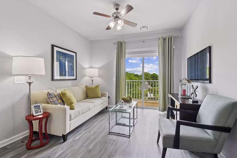 living room at The Park at Walnut Ridge Apartments