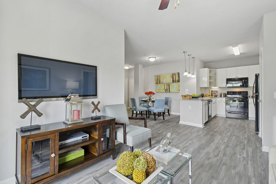 living room at The Park at Walnut Ridge Apartments
