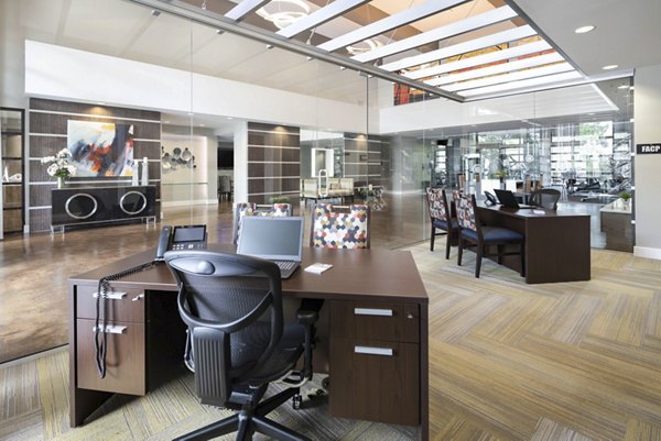 Elegant clubhouse room with modern decor in Solara Apartments