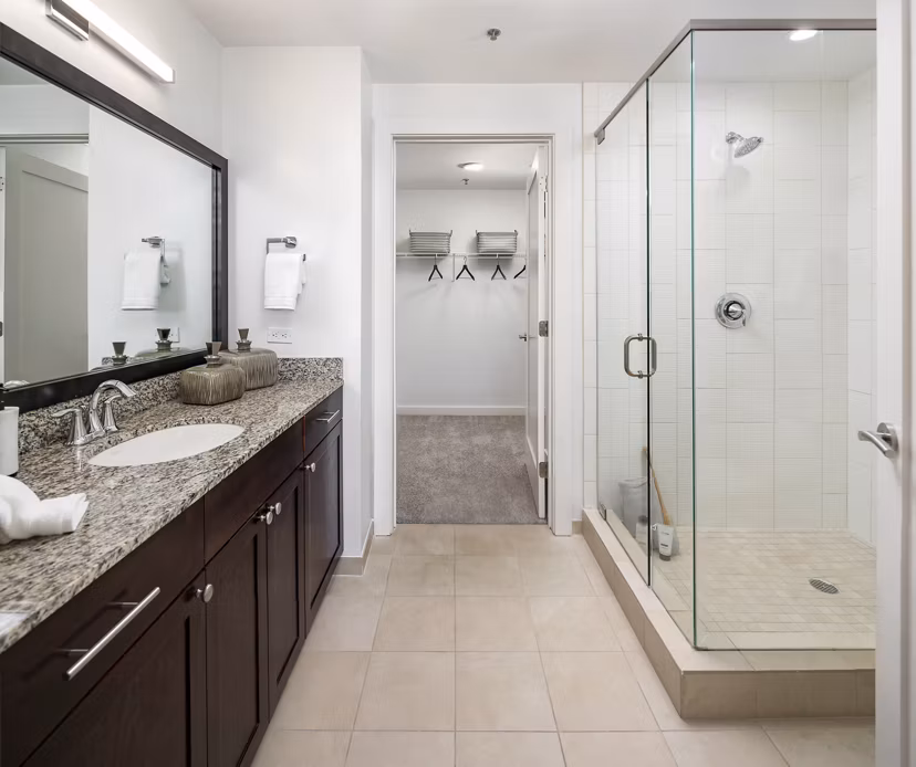 bathroom at Tower on Piedmont Apartments