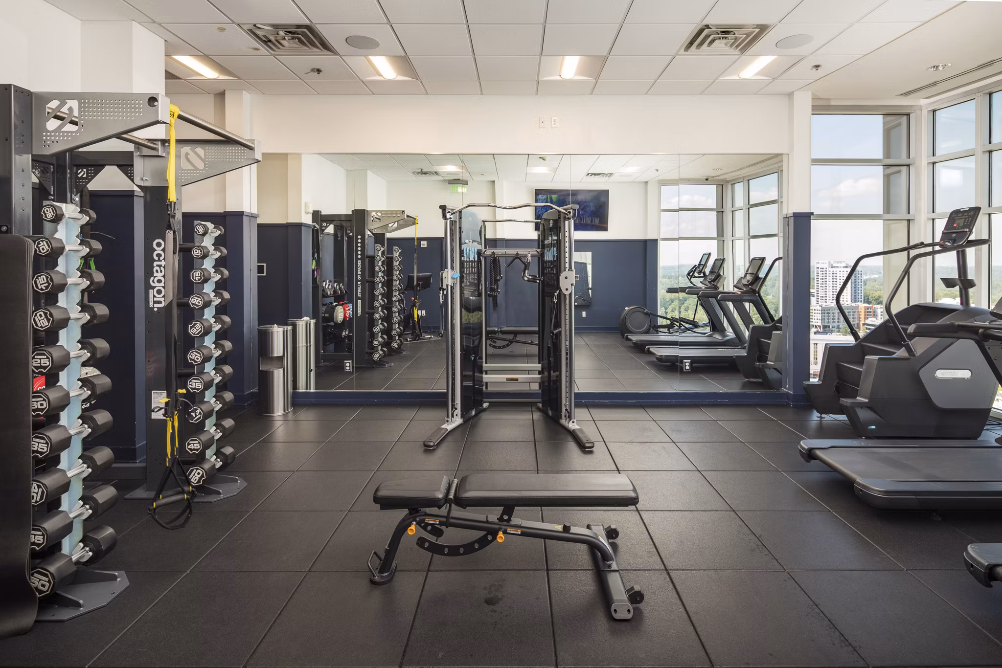 fitness center at Tower on Piedmont Apartments