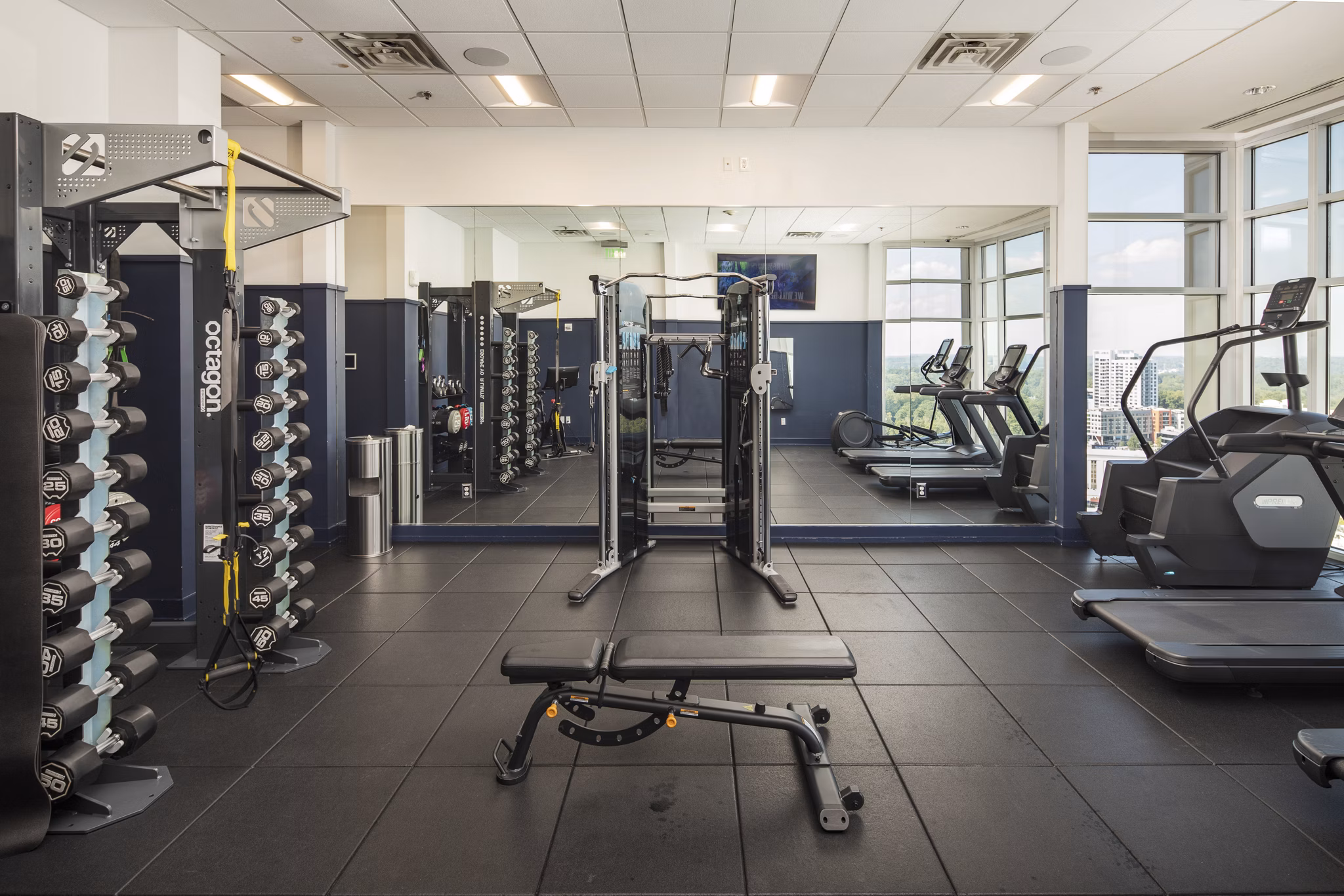 fitness center at Tower on Piedmont Apartments