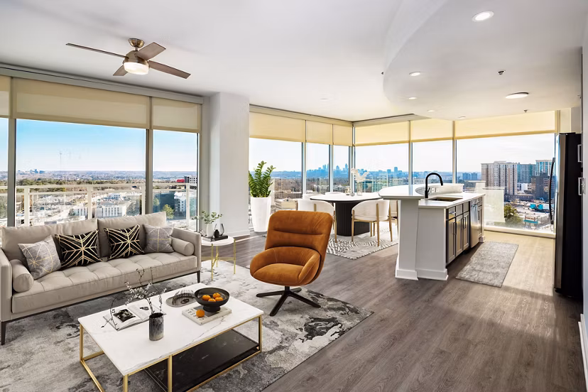 living room at Tower on Piedmont Apartments