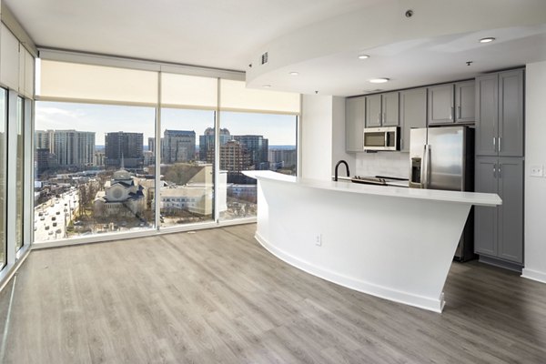 Living room at The Tower on Piedmont Apartments