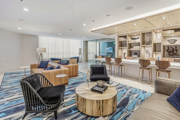 Clubhouse featuring stylish interiors and modern decor at Valentina by Alta Apartments