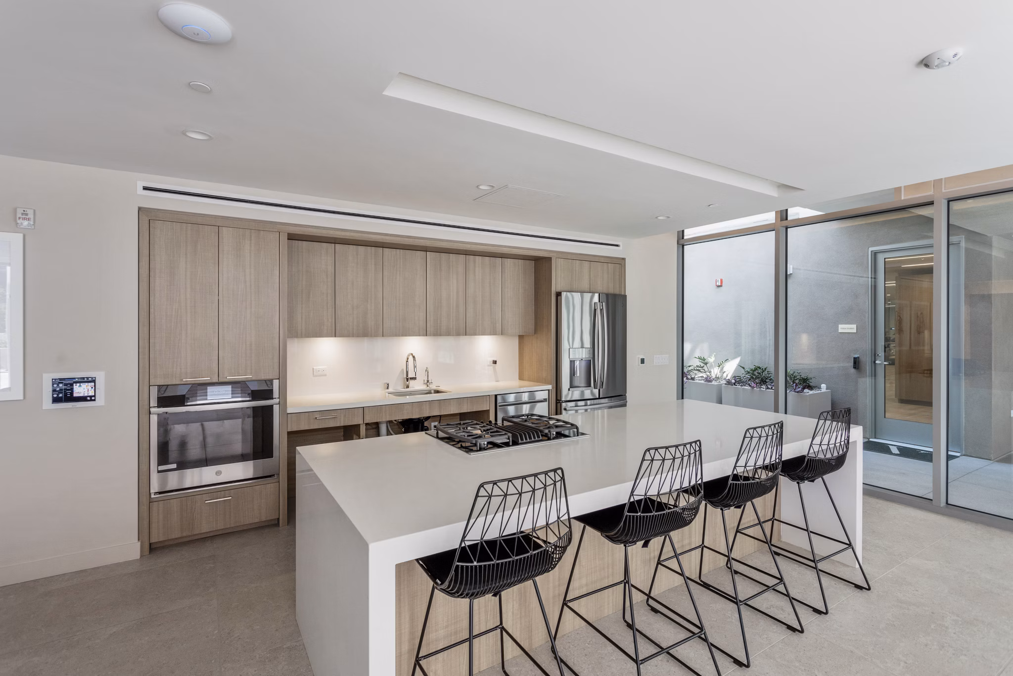 Contemporary clubhouse featuring sleek design elements at Valentina by Alta Apartments