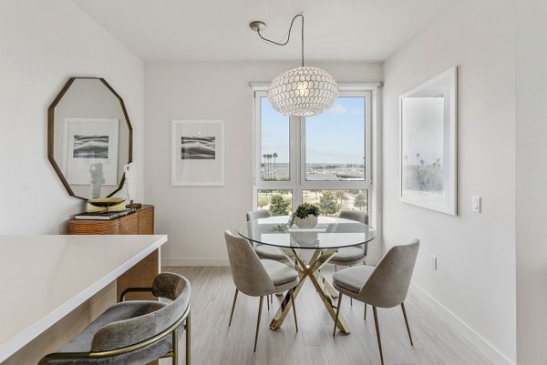 Valentina by Alta: Elegant dining area with contemporary furnishings in luxury apartments