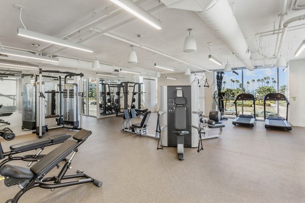 State-of-the-art fitness center with modern equipment at Valentina by Alta Apartments