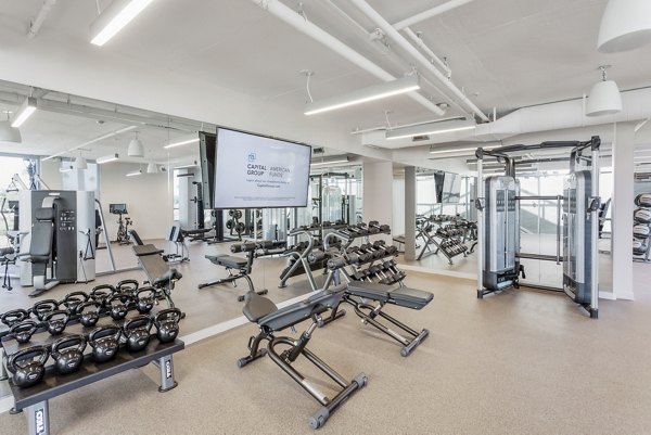 Fitness center featuring state-of-the-art equipment at Valentina by Alta Apartments