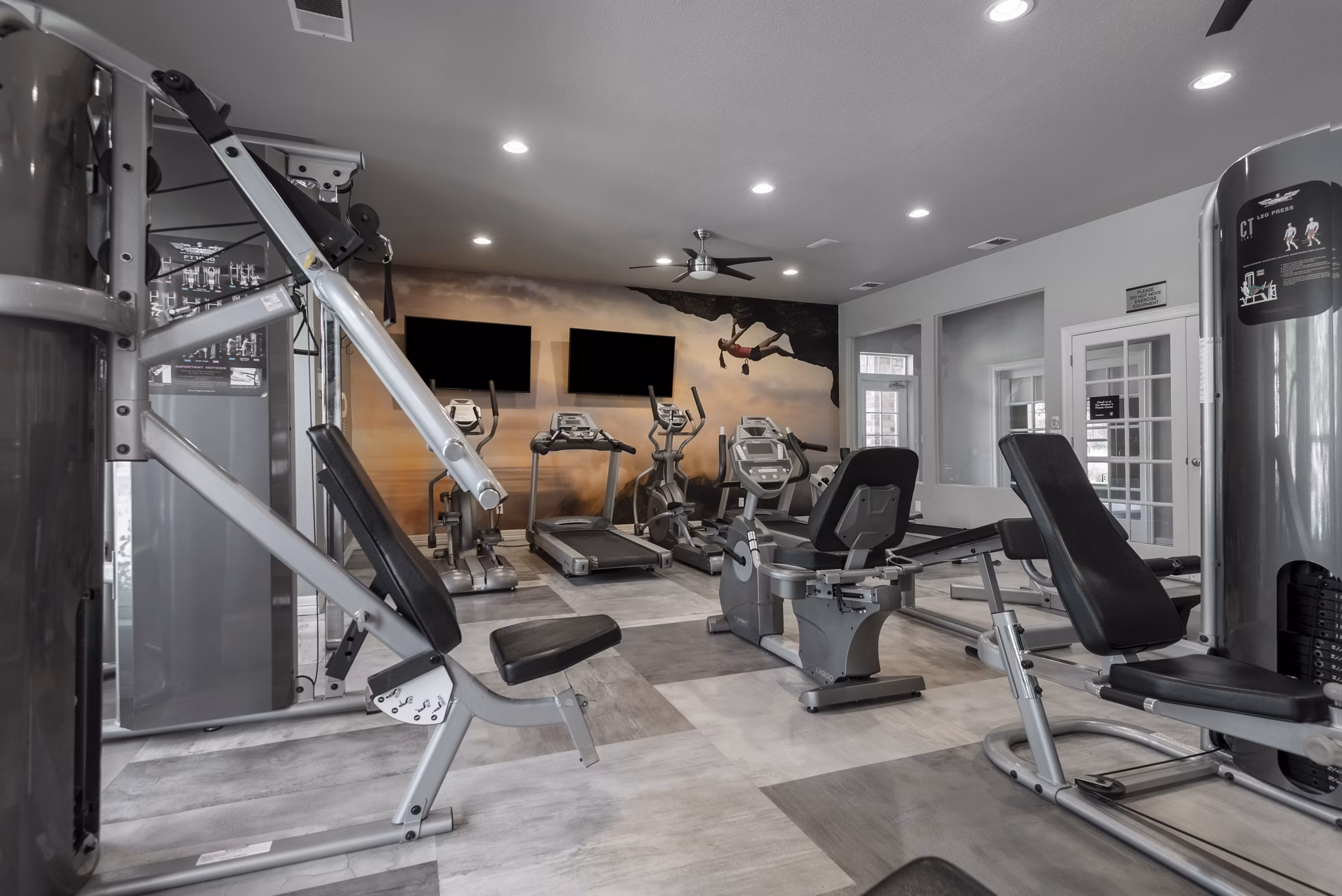 fitness center at The Windsor Apartments