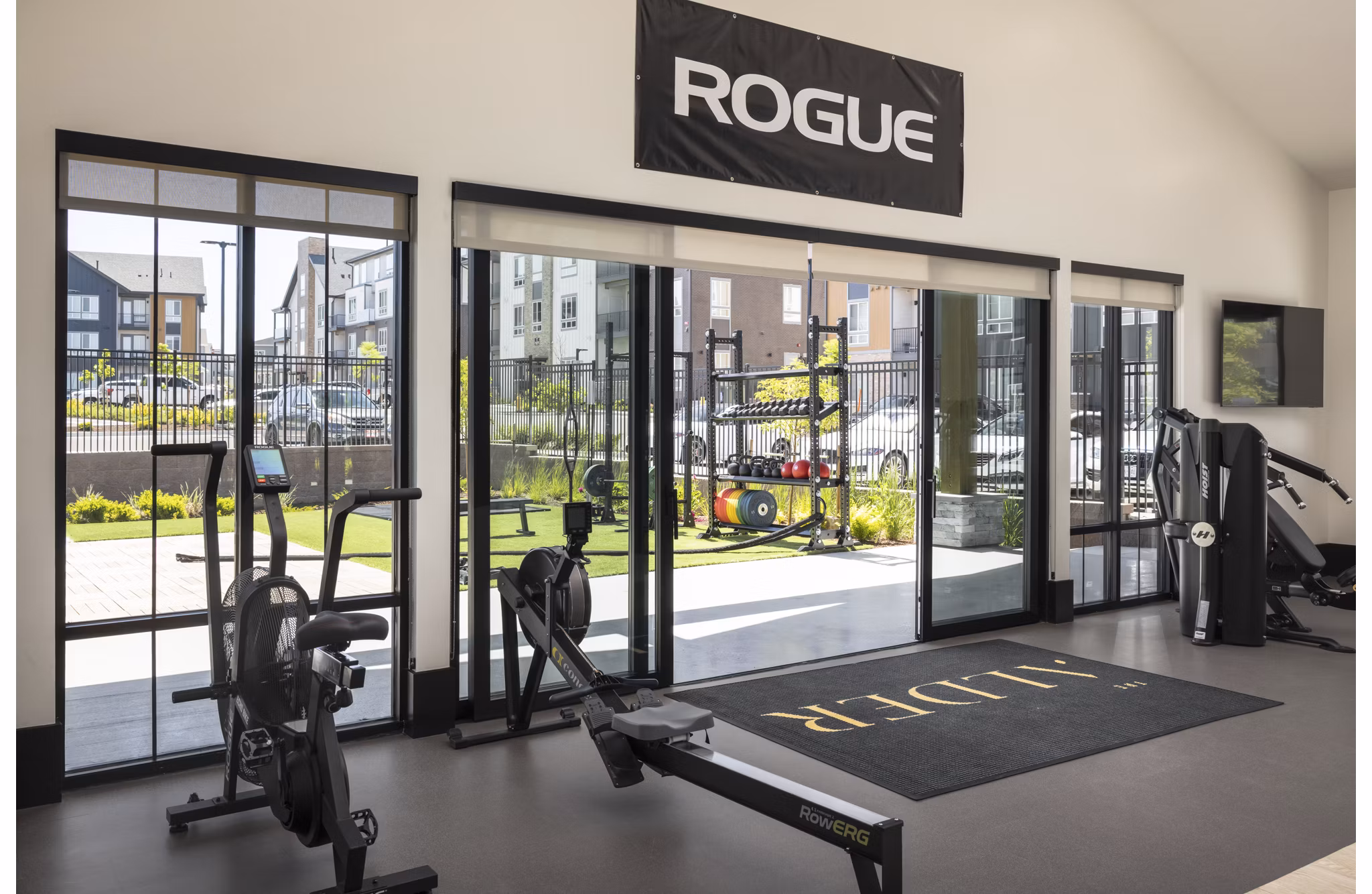 fitness center at The Alder Apartments 