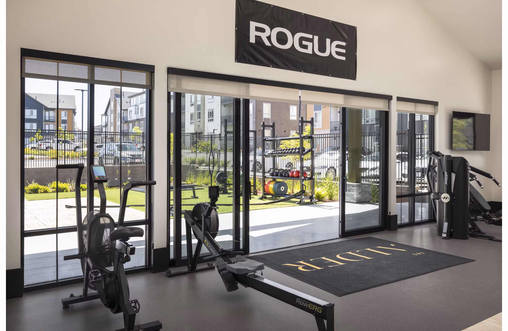 fitness center at The Alder Apartments 