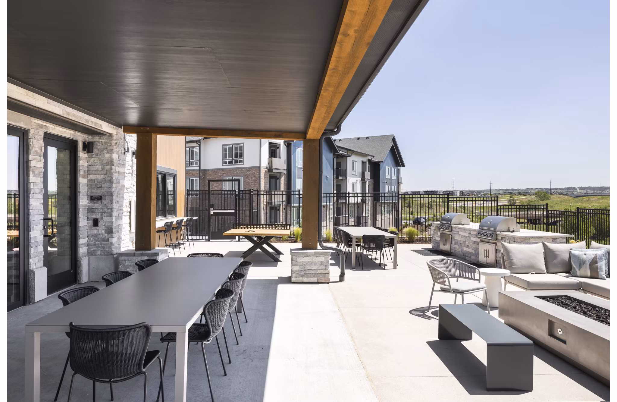 grill area at The Alder Apartments 