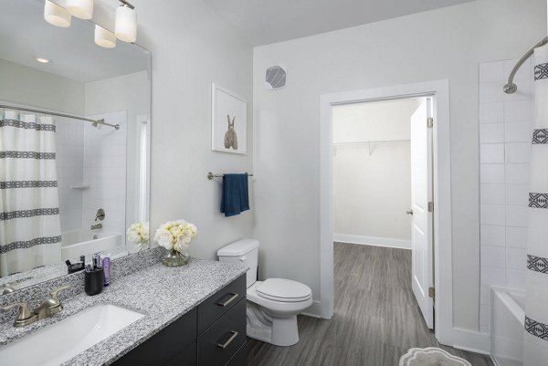 bathroom at The Clara by Broadstone Apartments