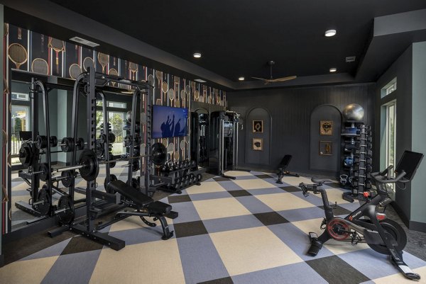 Modern fitness center with state-of-the-art equipment at The Clara by Broadstone Apartments