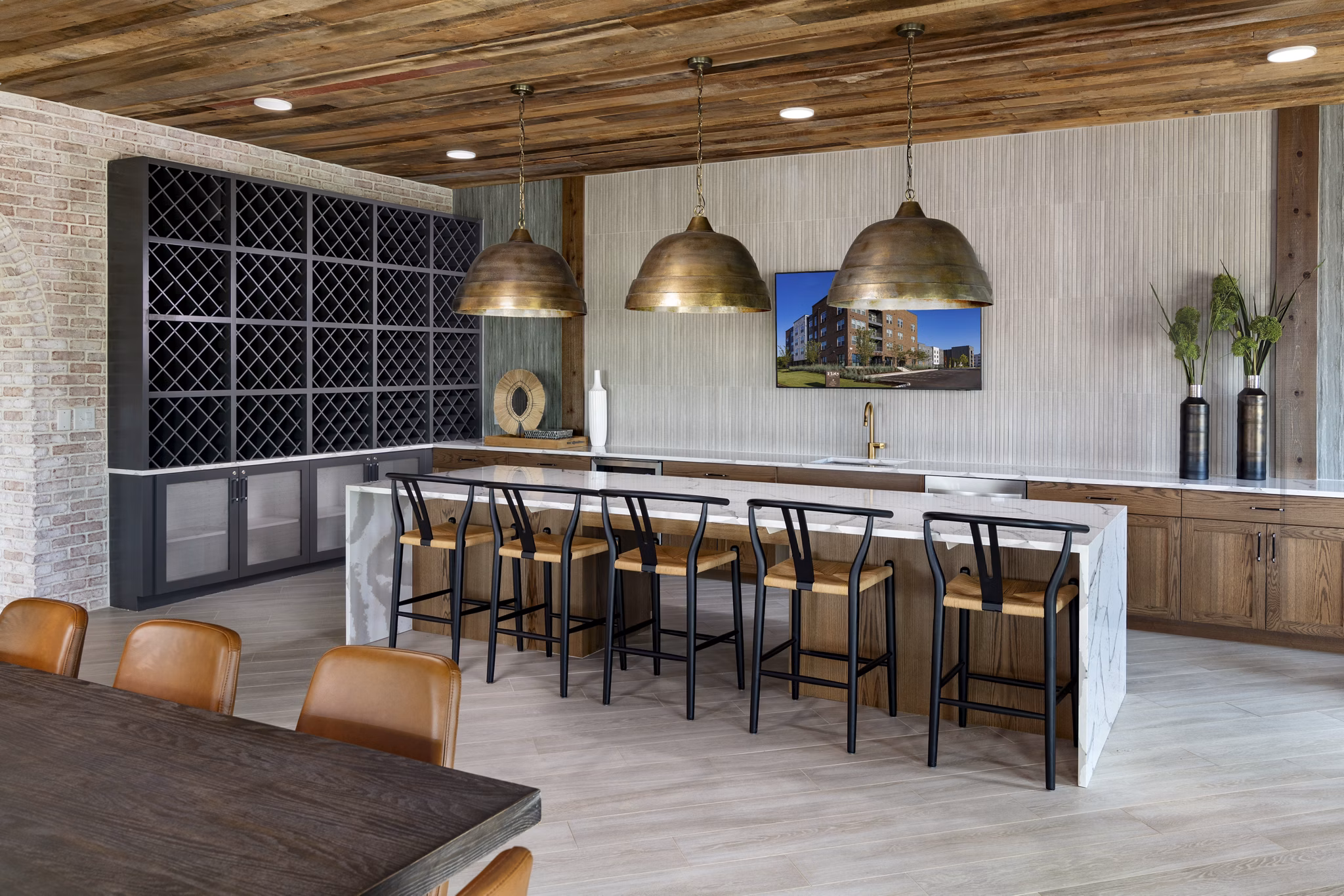 Clubhouse with modern furnishings at Flats at General Time Apartments