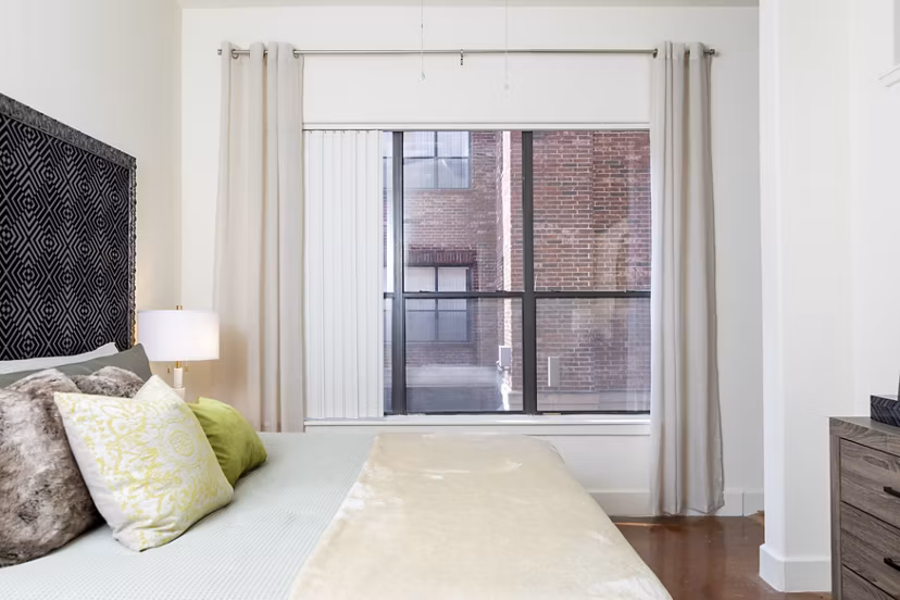 bedroom at Sabine Street Lofts