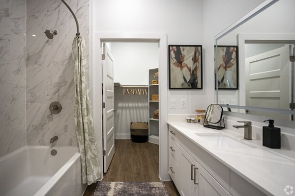 bathroom at Lenox at the Grid Apartments