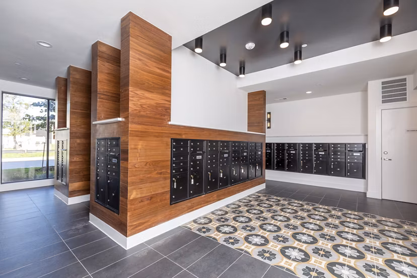 mail room at Lenox at the Grid Apartments