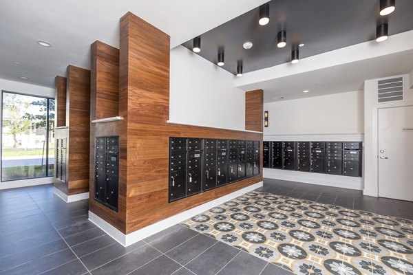 mail room at Lenox at the Grid Apartments