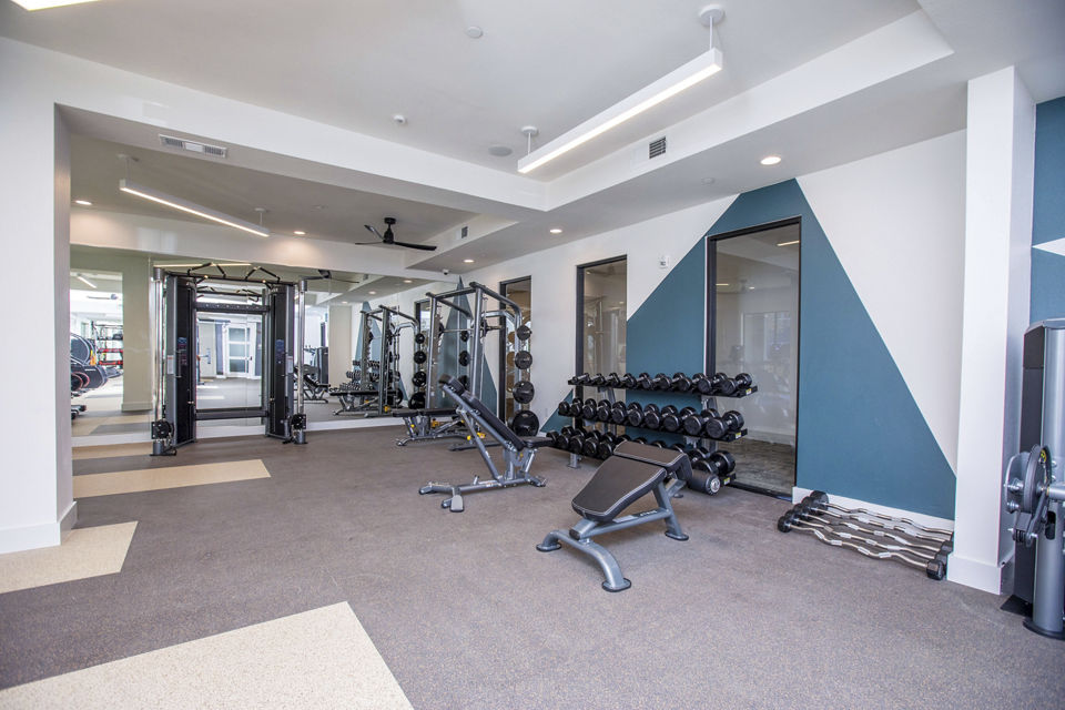 fitness center at Lenox at the Grid Apartments