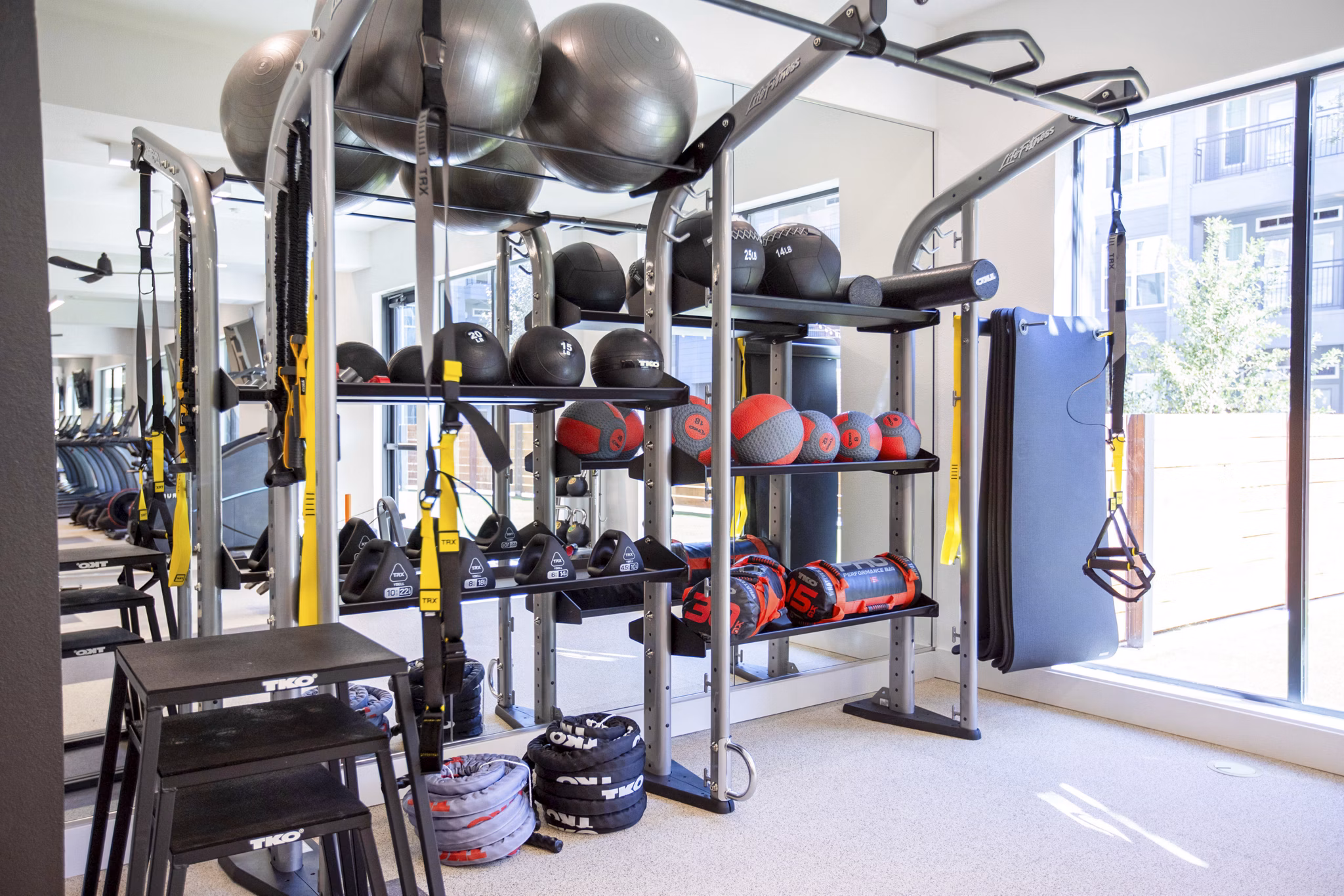 fitness center at Lenox at the Grid Apartments