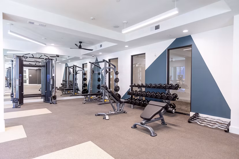 fitness center at Lenox at the Grid Apartments