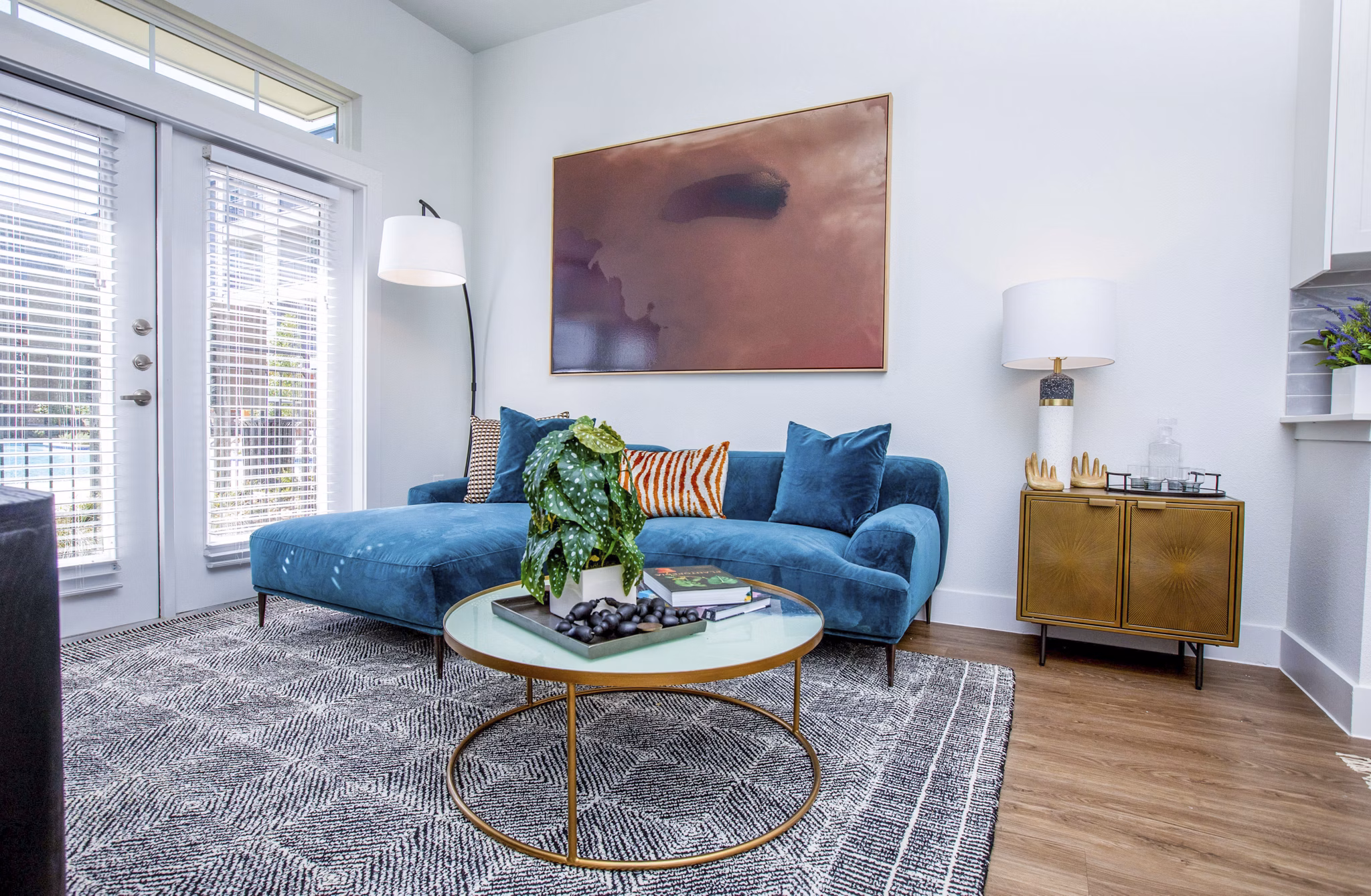 living room at Lenox at the Grid Apartments