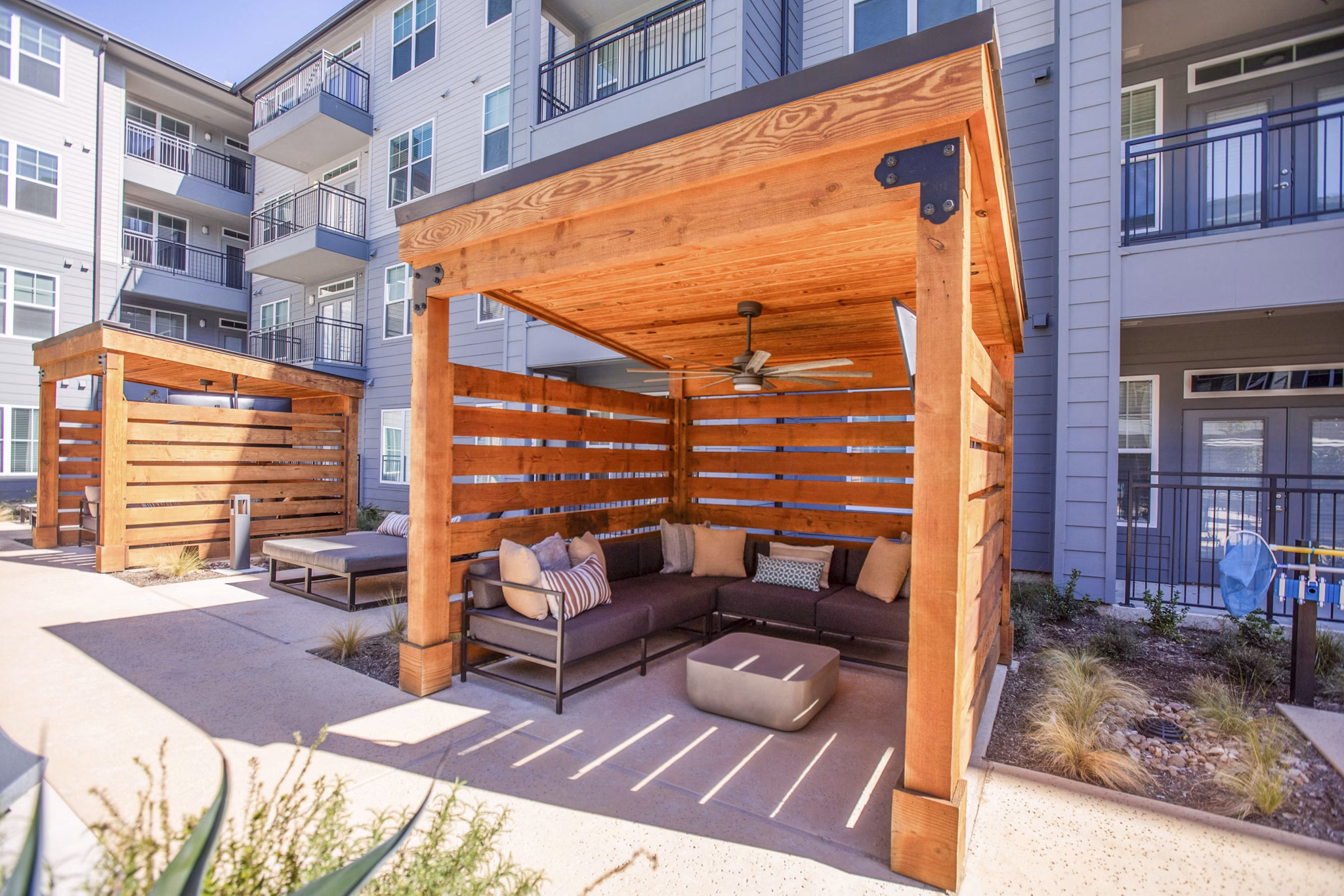 pool patio/cabana at Lenox at the Grid Apartments
