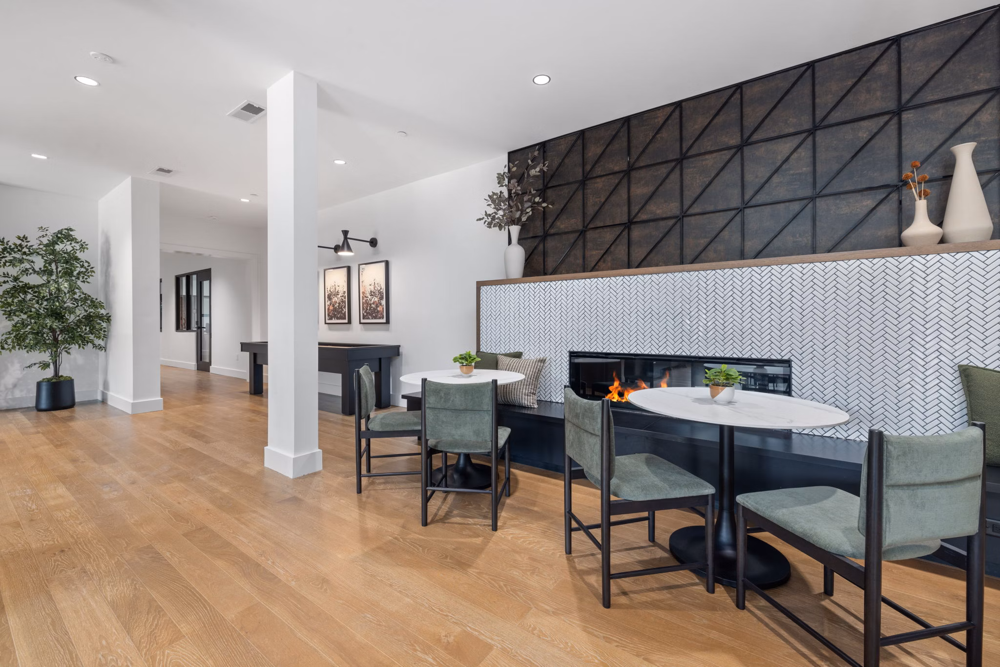Modern lobby with stylish decor at Gladwen Wendell Falls Apartments