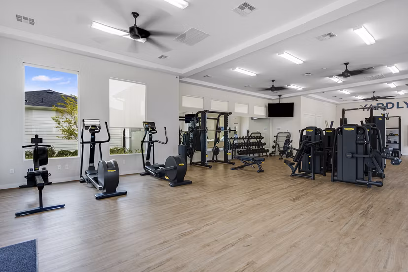 fitness center at Yardly Elm Apartments