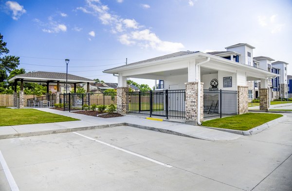 Dog park and wash station at Windsor at Manhattan Apartments offering pet-friendly amenities