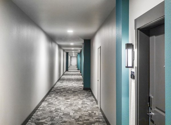 hallway to residences at Broadstone EADO Apartments