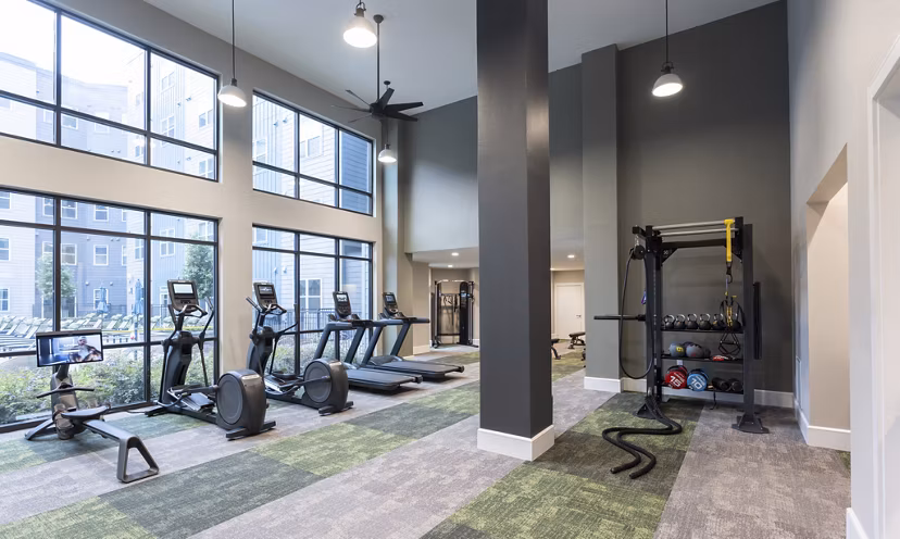 fitness center at Broadstone EADO Apartments 