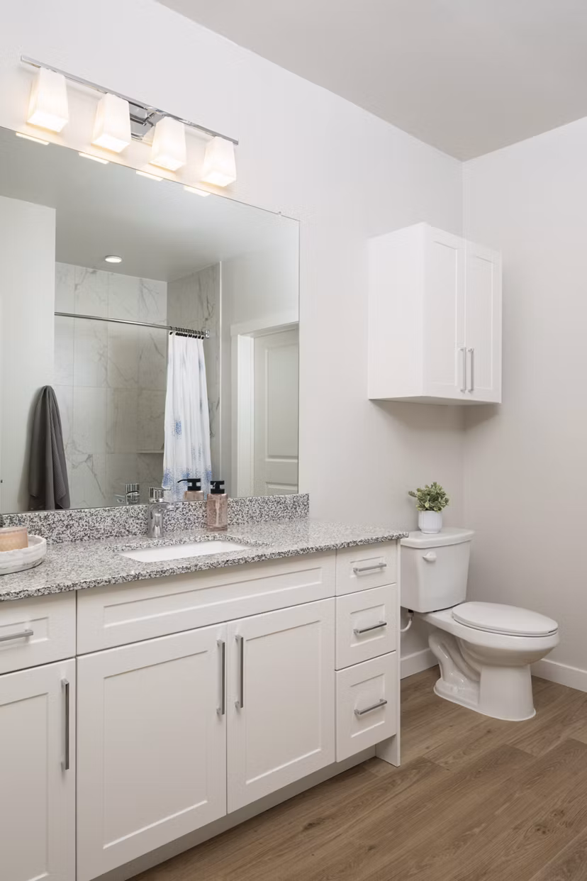 Modern bathroom with sleek fixtures at Broadstone Baybrook Apartments