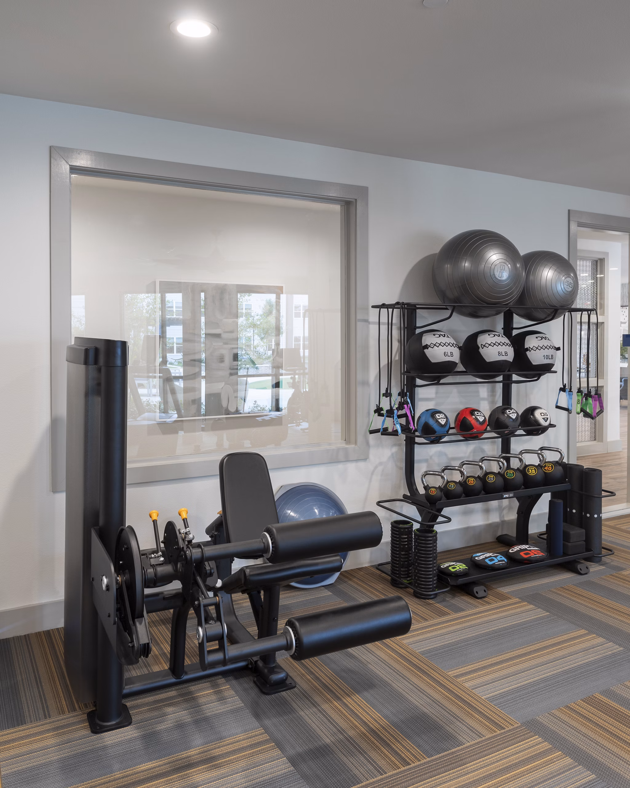 Modern fitness center with state-of-the-art equipment at Broadstone Baybrook Apartments