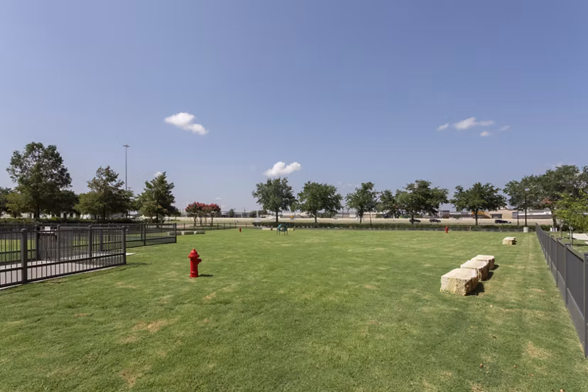 Scenic dog park with agility equipment at Broadstone Baybrook Apartments, perfect for pet-friendly living spaces