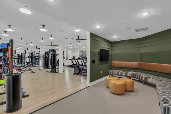 fitness center at Alexan Research ParkApartments