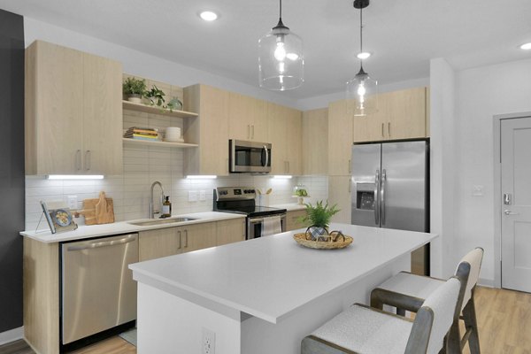 kitchen at Alexan Research ParkApartments