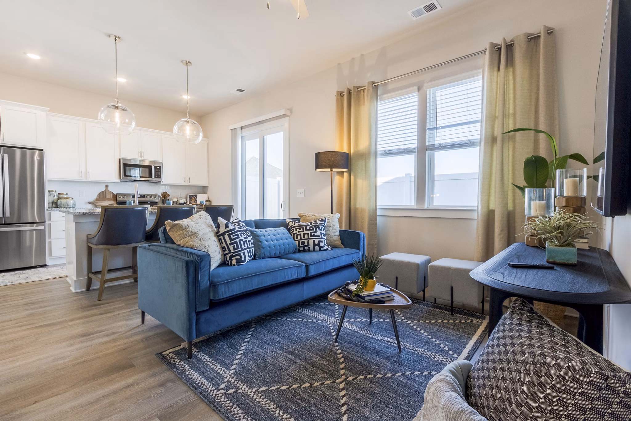 living room at Abrazo at Waterway Hills Apartments