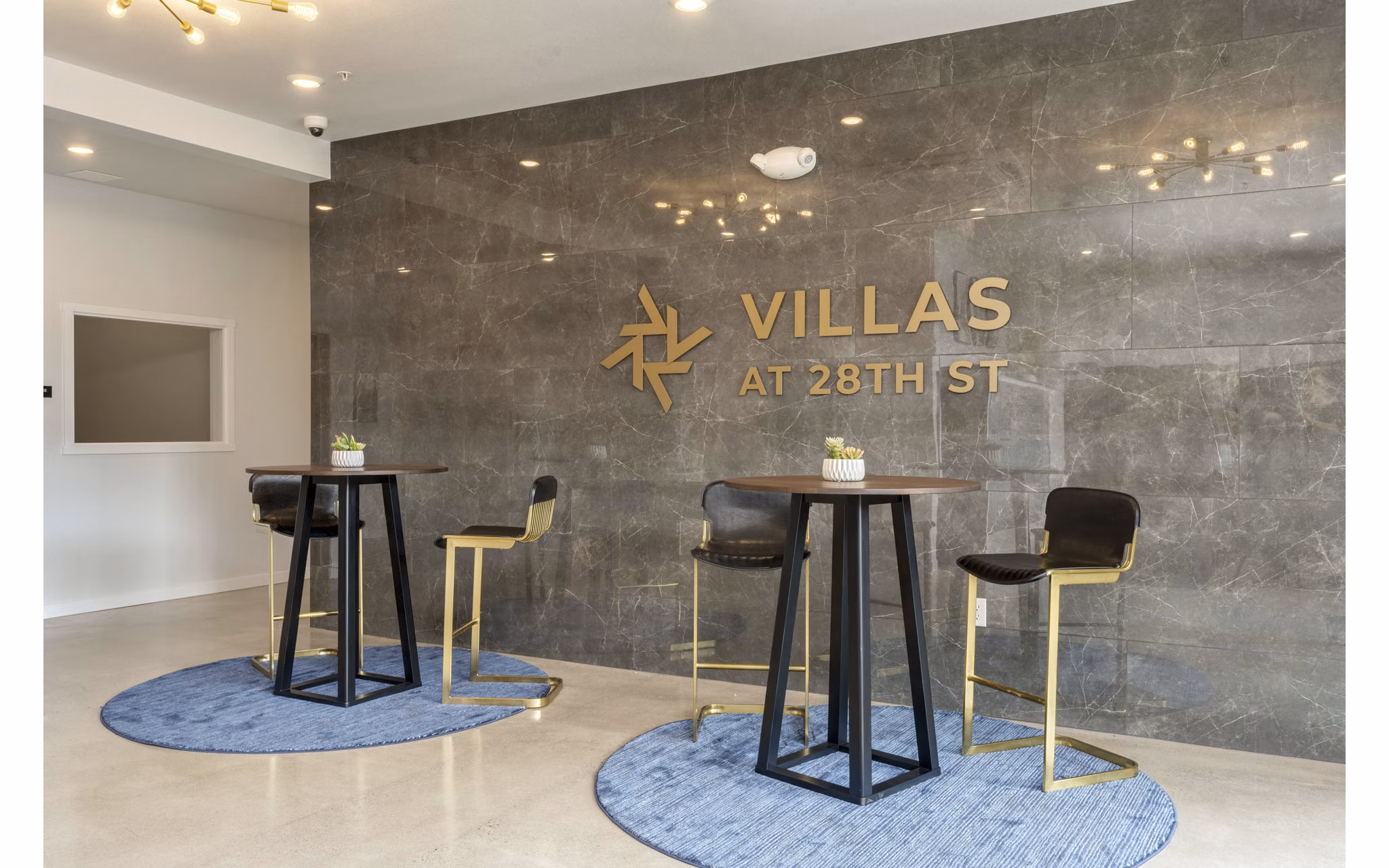 Elegant clubhouse with modern furnishings at Villas at 28th Apartments