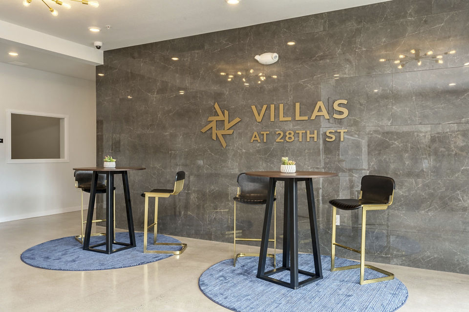Elegant clubhouse with modern furnishings at Villas at 28th Apartments