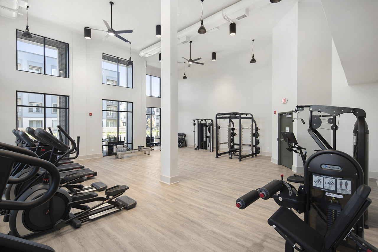 Gym at The Hickory At Indian Lake Village Apartments